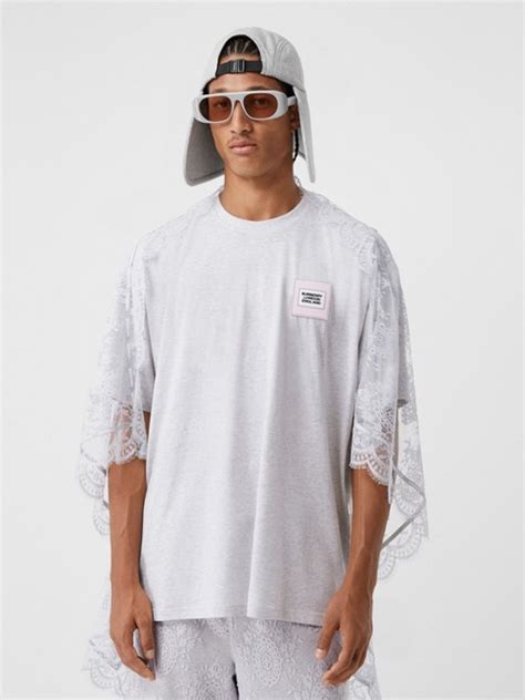 burberry chantilly lace cape detail cotton oversized t-shirt|Burberry Men's Chantilly Lace Cape Detail Cotton Oversized T.